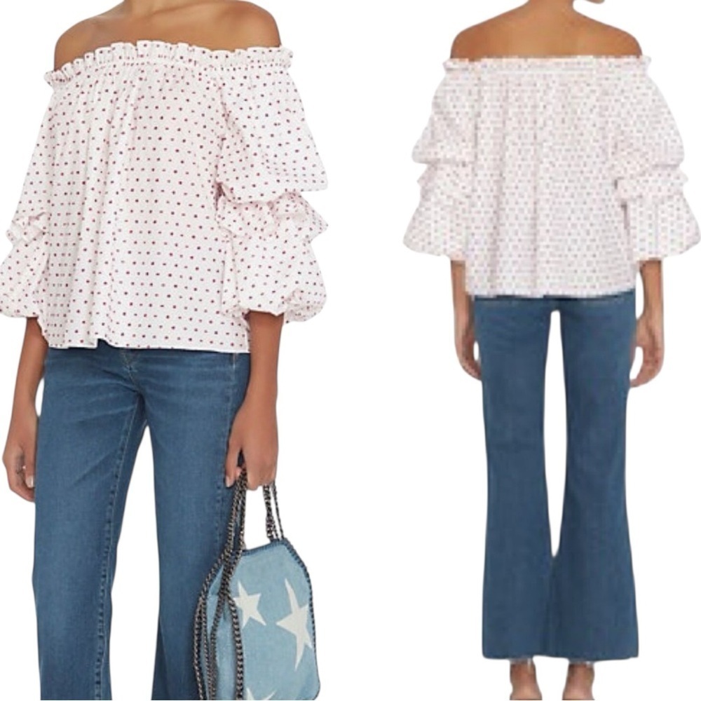 Caroline Constas Printed Off-The-Shoulder Blouse Size XS